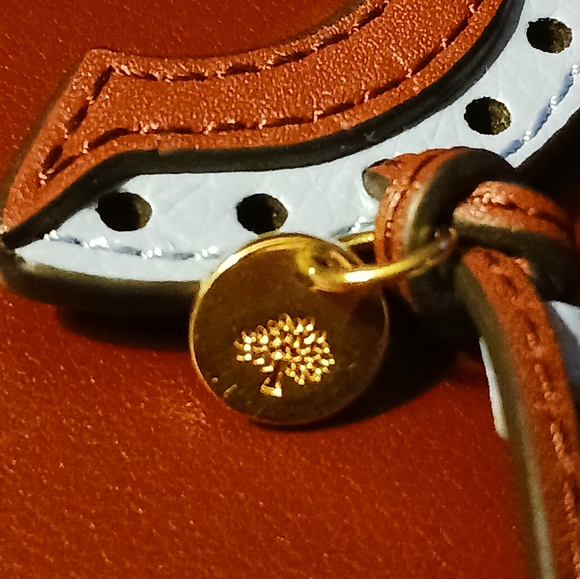 Mulberry Bag charm leather S Blue Brown - Picture 2 of 3